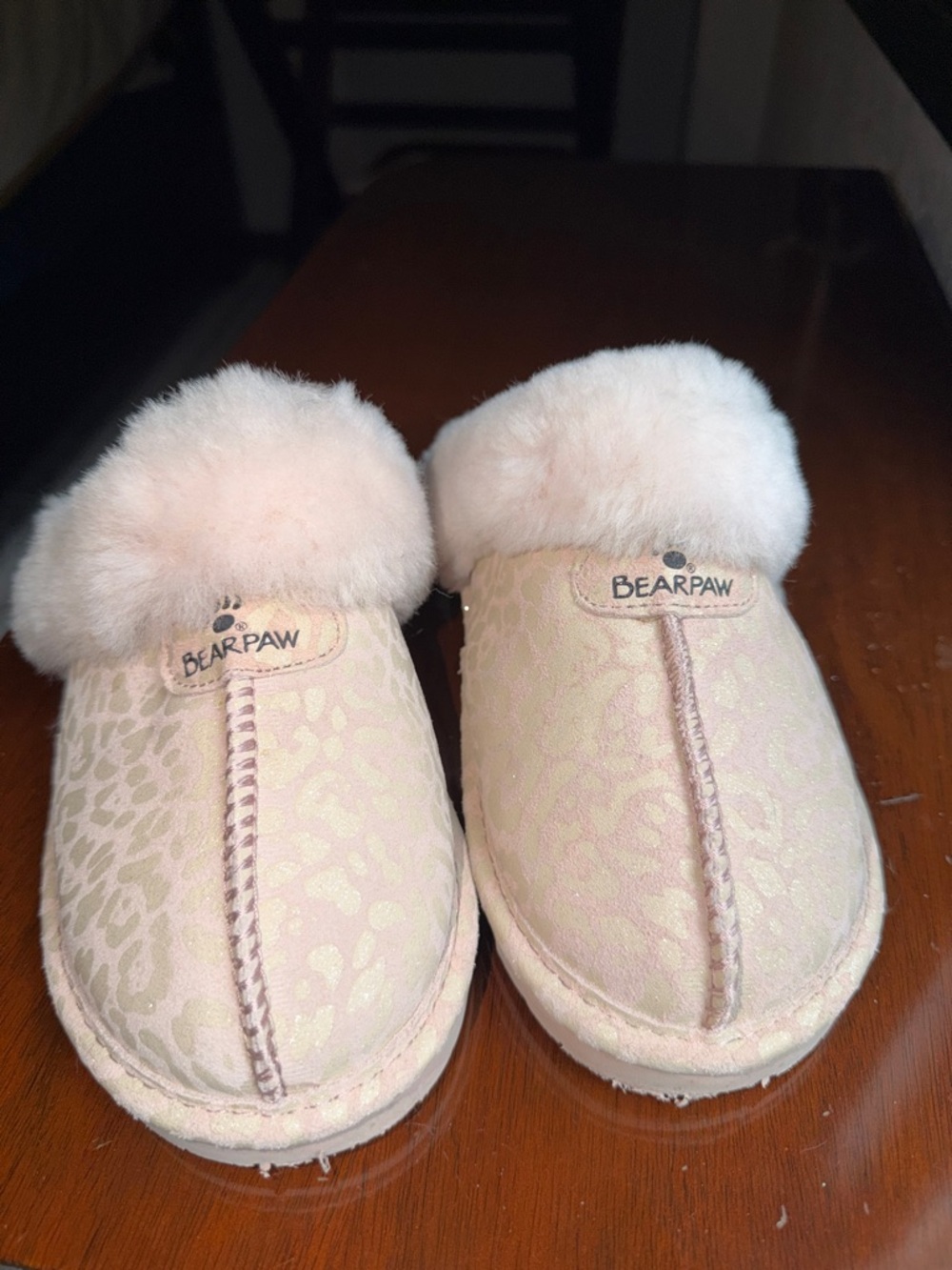 BearPaw Blush Pink Faux-Shearling Slip-On Slippers